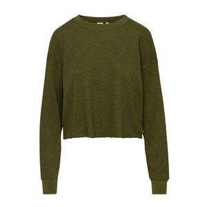 Aritzia TNA waffle crew boxy longsleeve cropped